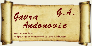 Gavra Andonović vizit kartica